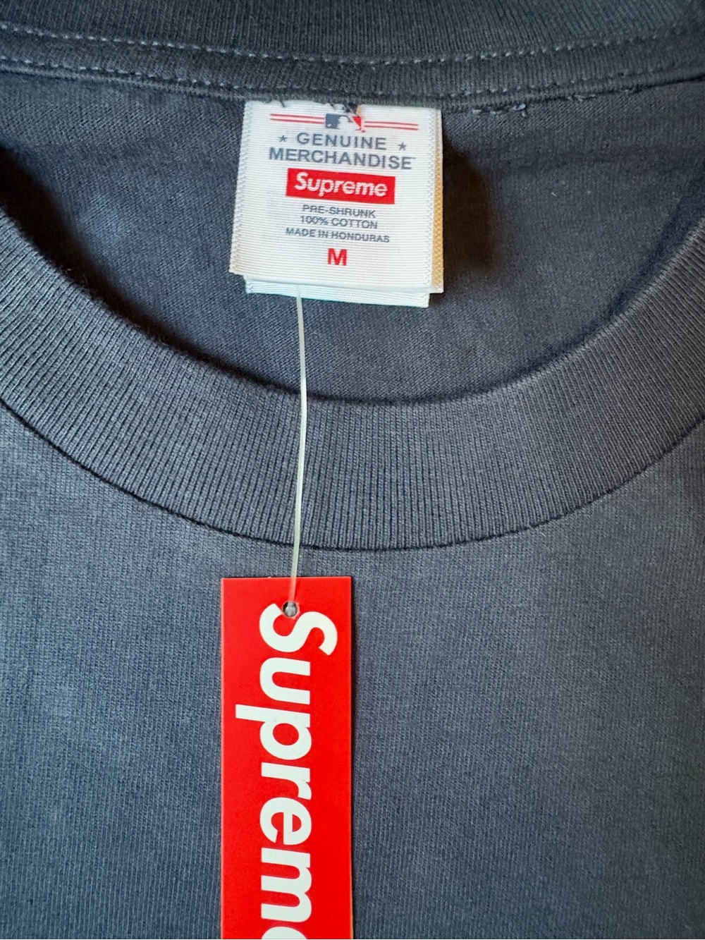 Supreme Black Tee with Light Blue Yankees Script - Picture 3 of 8